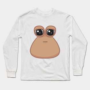 Sad cute little cursed Pou Long Sleeve T-Shirt